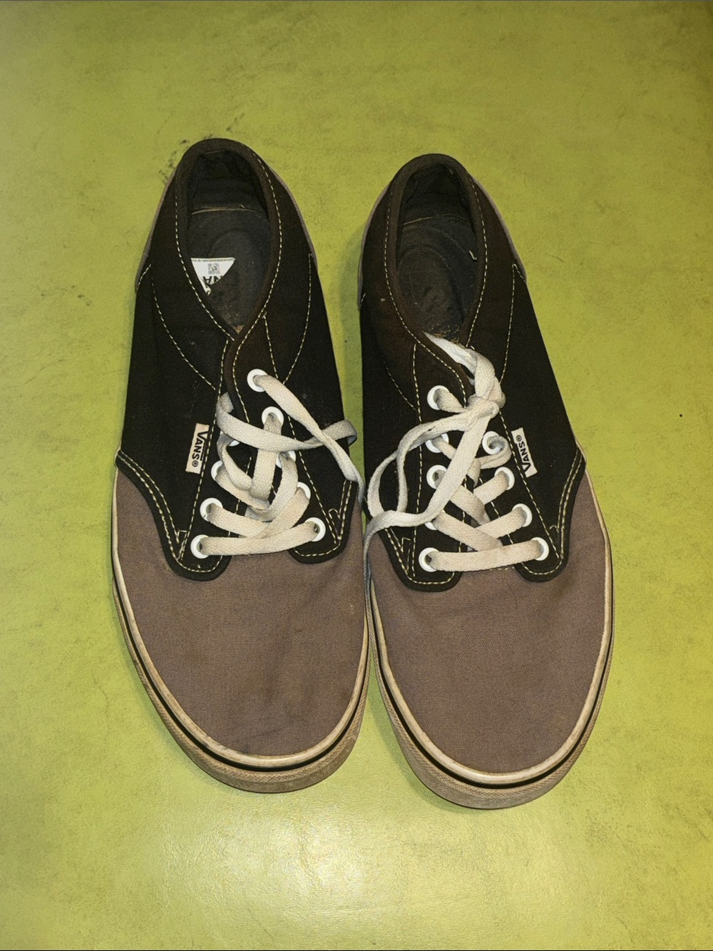 Vans Two-Tone Canvas Sneakers in Black and Brown